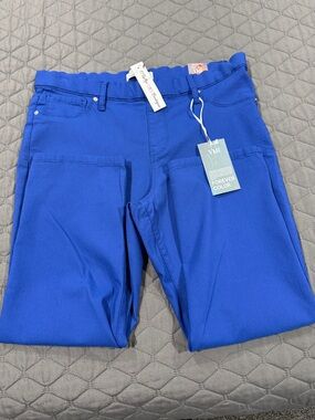 YMI Royal Blue Scalloped Waist Pocket Pants